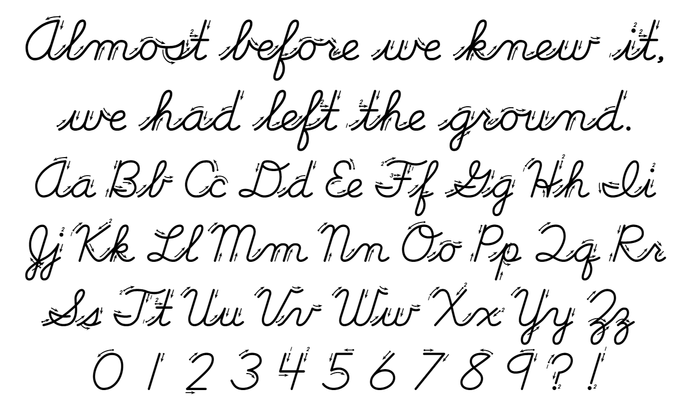 School Cursive Arrows Fonts Released Cursive Workshop